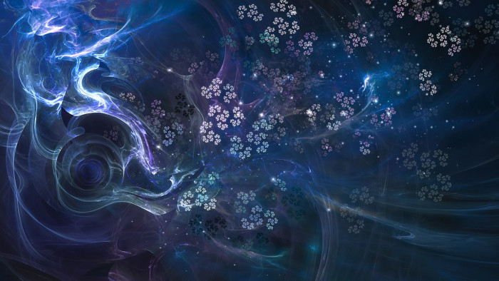 Unsigned Fractal Snow Flakes Fall c suitable for desktop background on a monitor 43 2k