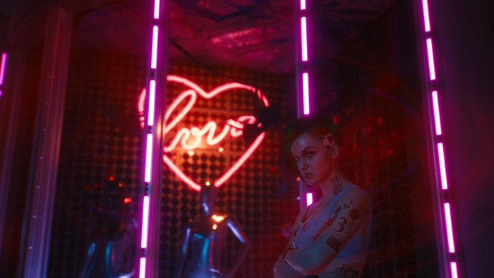 Cyberpunk video games Judy Alvarez love purple pink 2k
