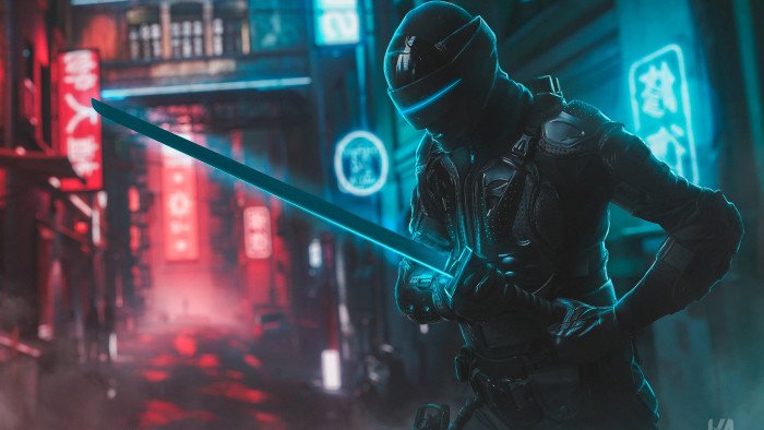 digital art artwork Ninja sword city urban modern 37 2k