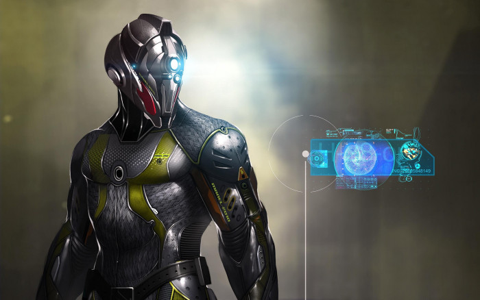 grey and black robot digital art cyber circuit mask futuristic 2k