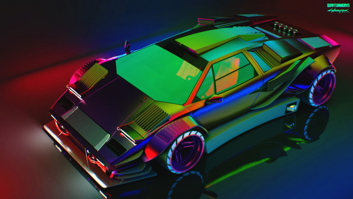 Reflection Auto Lamborghini Neon Machine The hood Car