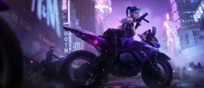 Tian Zi cyberpunk futuristic cyber city ArtStation Cyber Woman