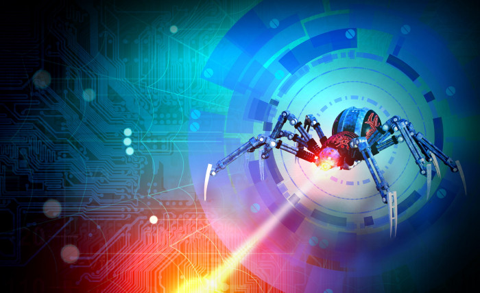 Web Security Concept Robotic Black Widow Spider Protecting The 2k