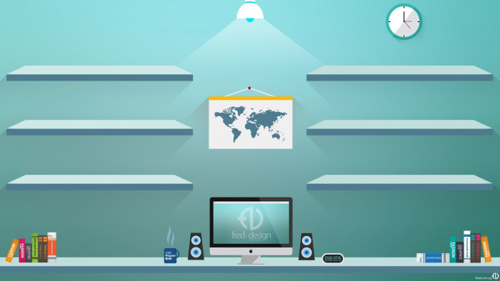 cup world map clocks digital art computer shelves 7