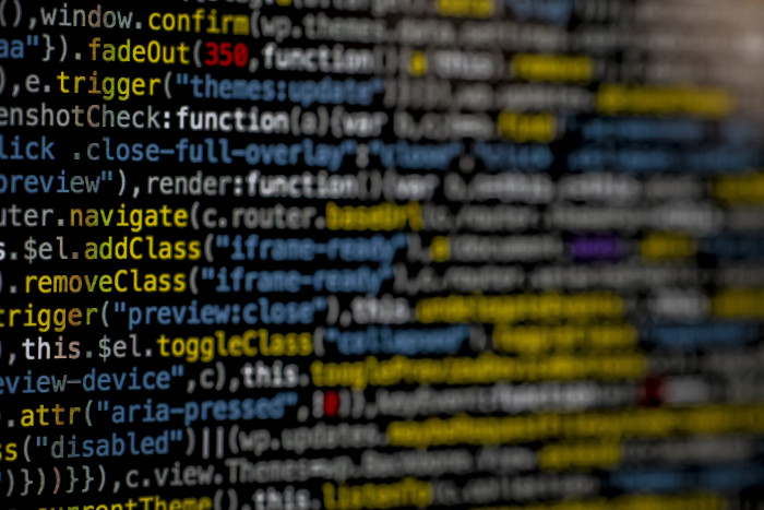 yellow and blue data code displayed on screen java program 2k 4k 5k
