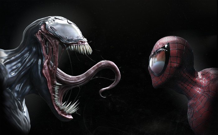 venom spiderman hd artwork digital art artist superheroes 2k 4k