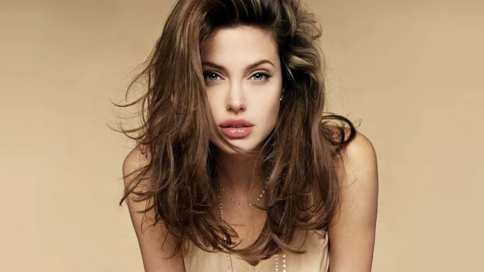 beautiful angelina jolie in beige actress hollywood