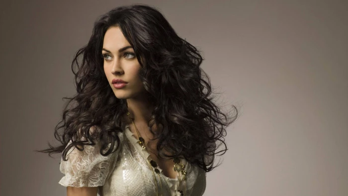 megan fox curly black hair actress hollywood 2k