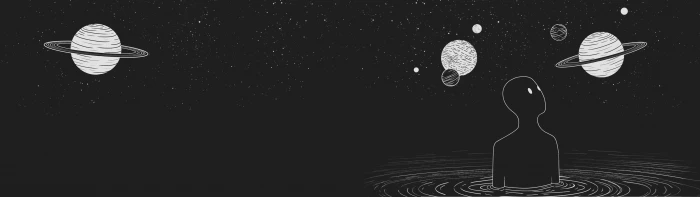 abstract minimalism space planet surreal art monochrome 2k