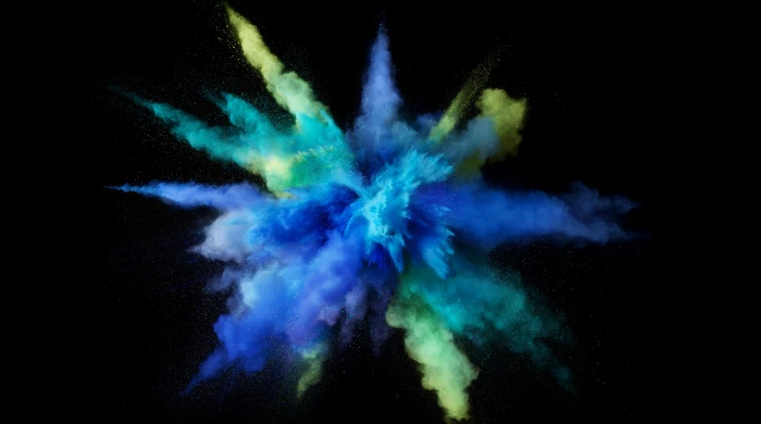 Cyan Color Burst green teal and blue smoke Computers Mac 2k 4k 5k
