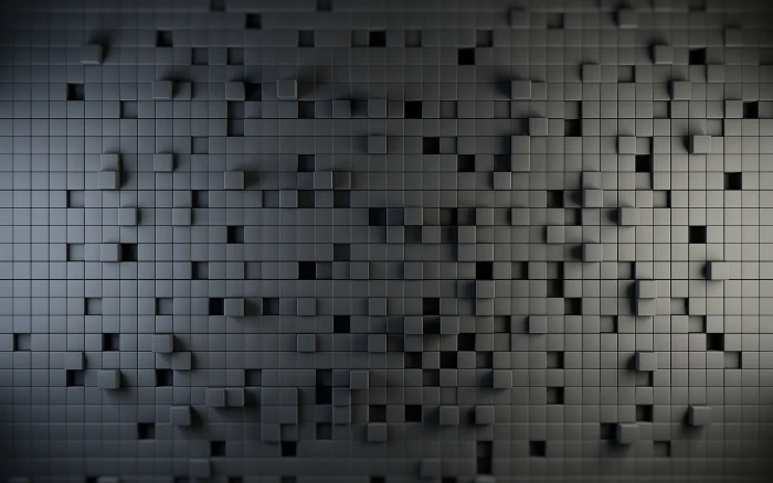 gray tile block lot cube digital art abstract geometry 2k