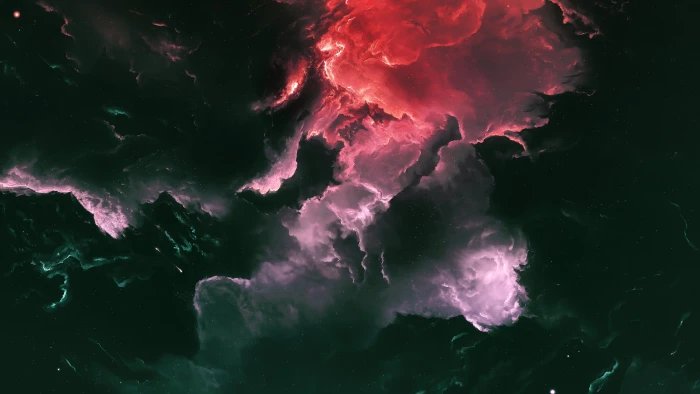 red and black clouds digital wallpaper galaxy space stars 2k