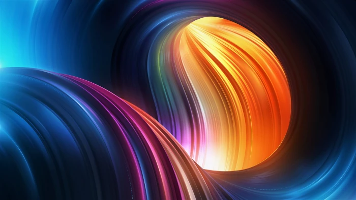red and multicolored curve wave digital wallpaper abstract 2k