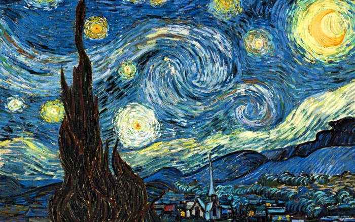 Starry night by Vincent Van Gogh painting The Night