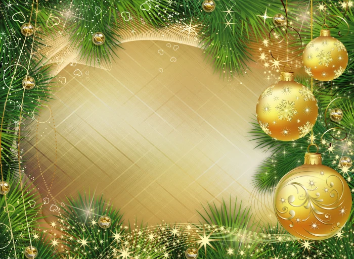 christmas garland and bauble boarder balls branches graphics 2k 4k