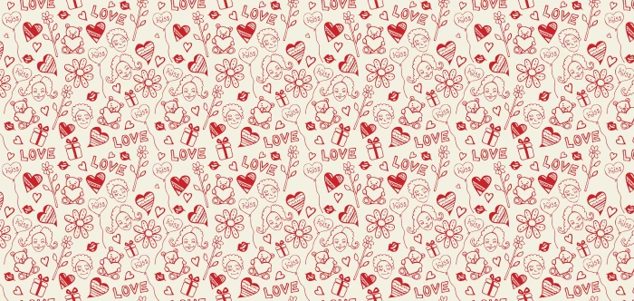 red and white love hearts bears wallpaper background pattern 2k 4k