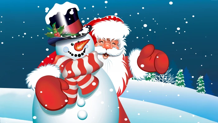 Christmas New Year Santa Claus snowman 2k 4k 5k