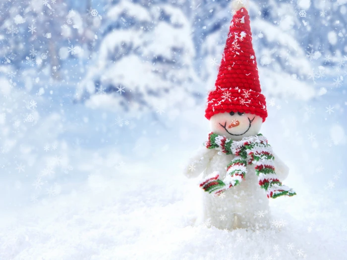 snowman illustration Christmas winter cold temperature hat 2k 4k 5k