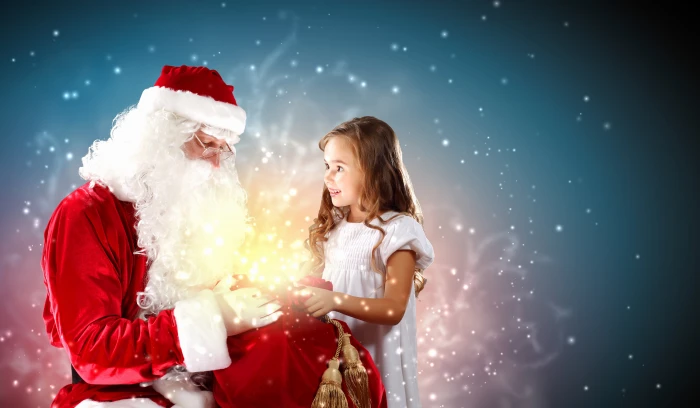 Santa Claus costume girl decoration smile holiday gift toy 2k 4k 5k