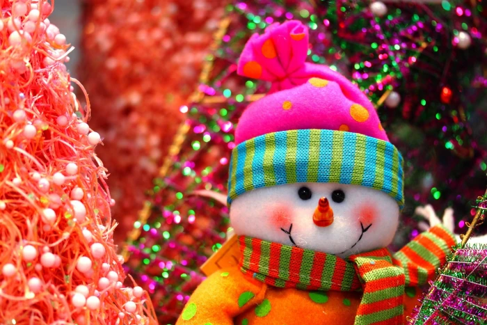 Happy New Year Christmas Holidays snowman christmas tree 2k