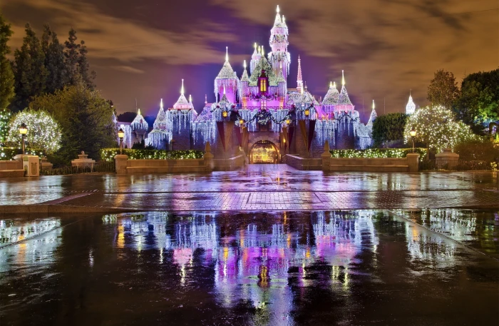 Sleeping Beauty Castle Christmas at Disneyland Disney castle 2k