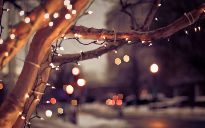 yellow string lights bokeh photography of city 74 2k