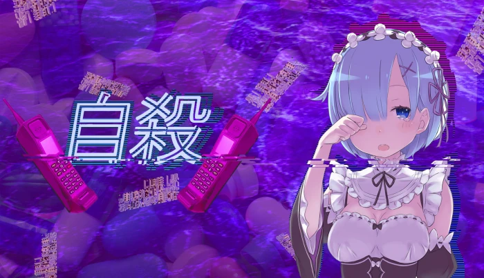 Re Zero Kara Hajimeru Isekai Seikatsu Rem vaporwave representation 2k