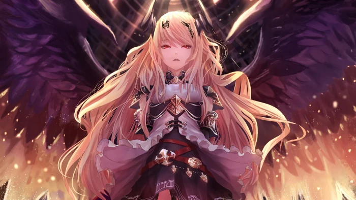 blonde haired female anime character Shingeki no Bahamut Dark Angel Olivia