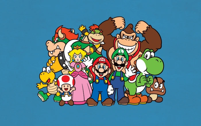 Super Mario characters wallpaper mario bros luigi yoshi princess peach