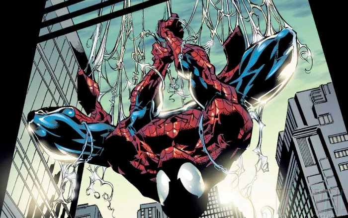Marvel Spider Man digital wallpaper Comics upside down