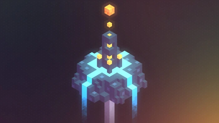 minecraft illustration Trixel isometric music illuminated