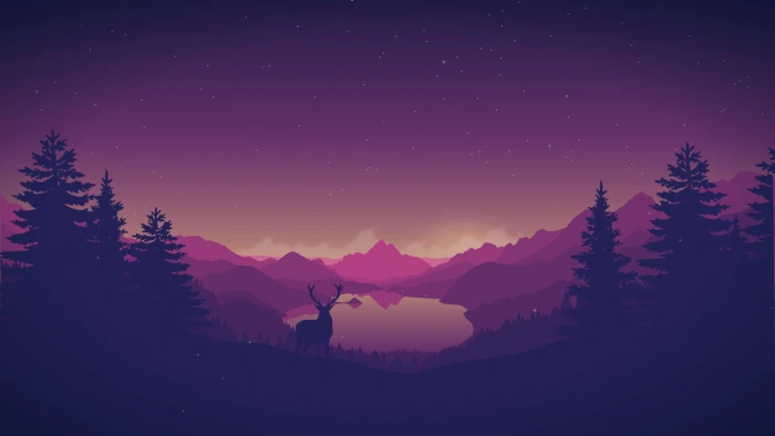 silhouette deer surrounded by trees wallpaper artwork antlers 4