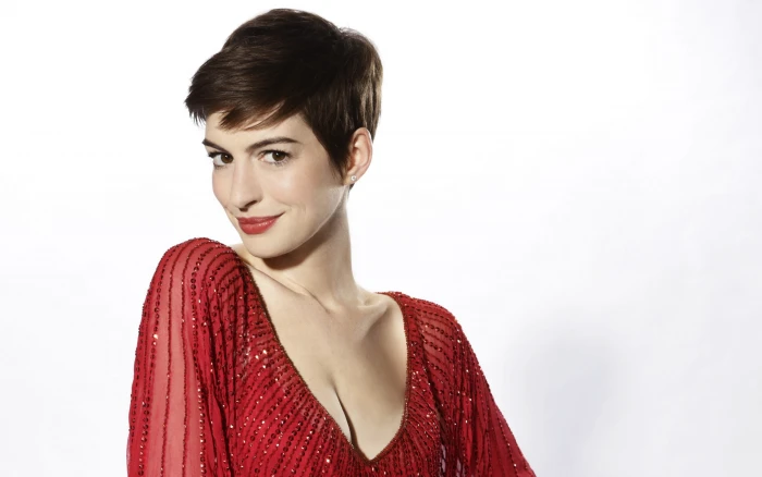 Actresses Anne Hathaway American Brown Eyes Brunette Lipstick 2k