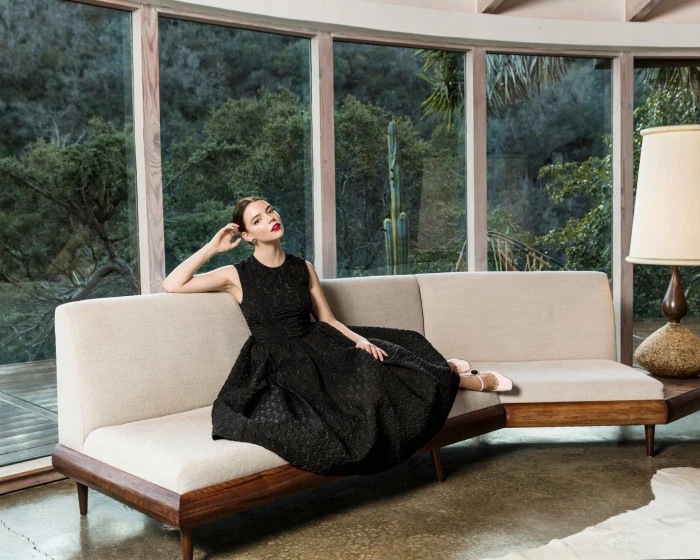 Actresses Anya Taylor Joy American Black Dress Brunette