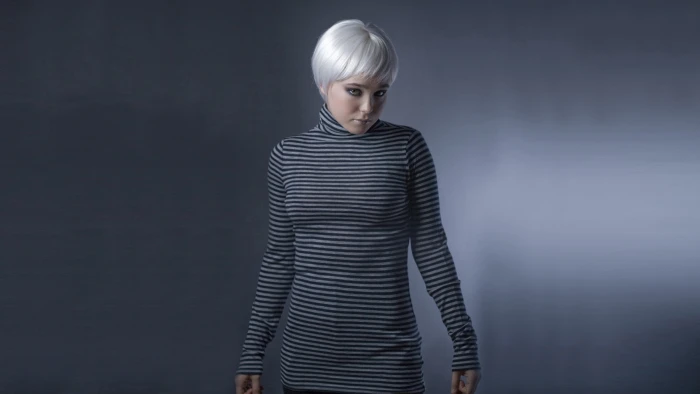 actress celebrity women one person striped standing indoors 2k