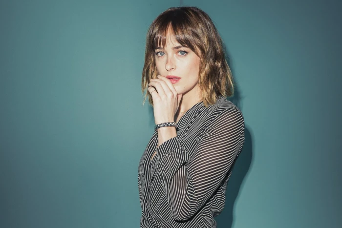 Actresses Dakota Johnson Blue Eyes Brunette