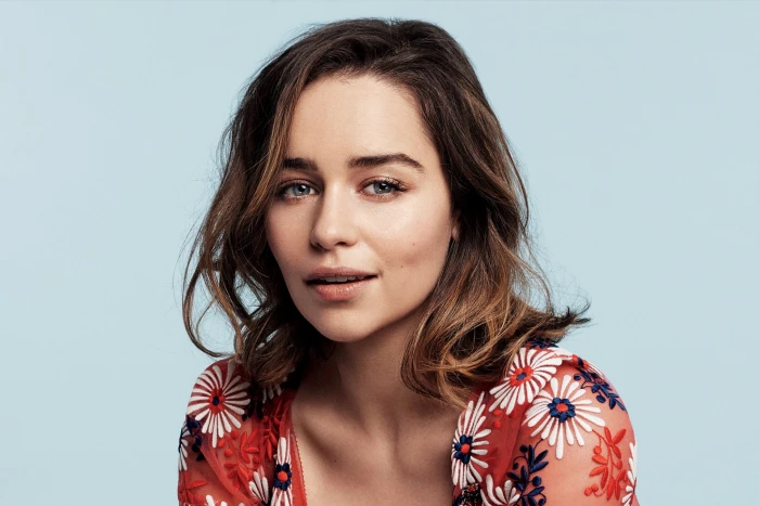 Actresses Emilia Clarke Blue Eyes Brunette English Face