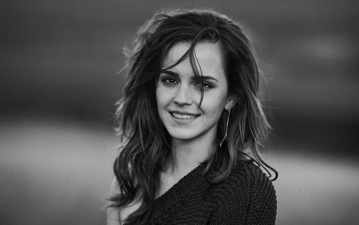 Actresses Emma Watson Black amp; White English
