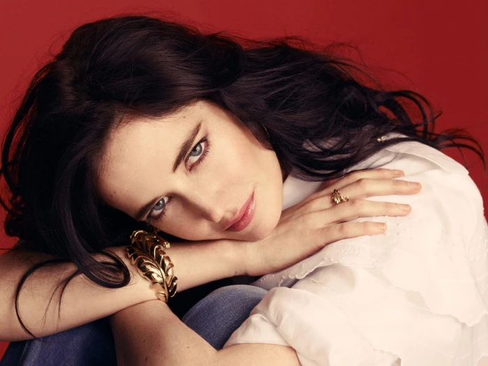Actresses Eva Green Blue Eyes Brunette Face