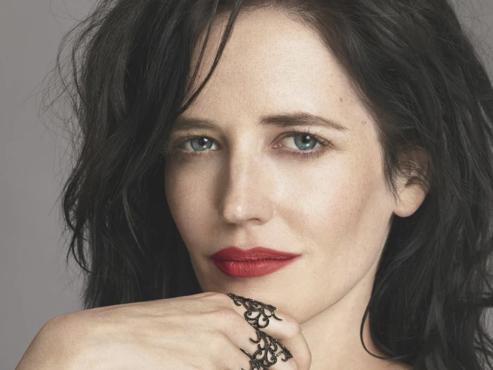 Actresses Eva Green Brunette Face Lipstick