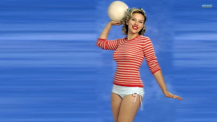 Actresses Scarlett Johansson one person striped women young