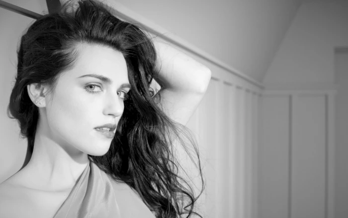 Actresses Katie McGrath Black amp; White portrait long hair
