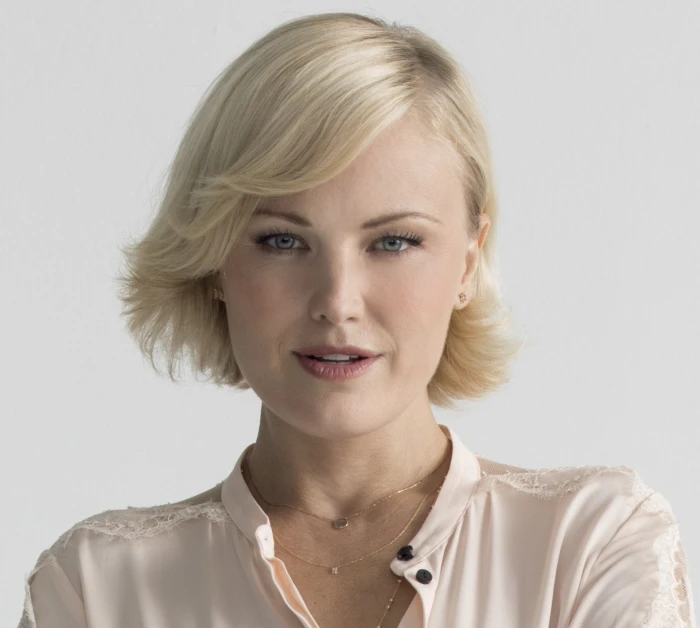 Actresses Malin Akerman Blonde Blue Eyes Face Short Hair