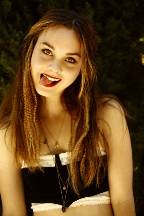 Liana Liberato women actress outdoors looking at viewer