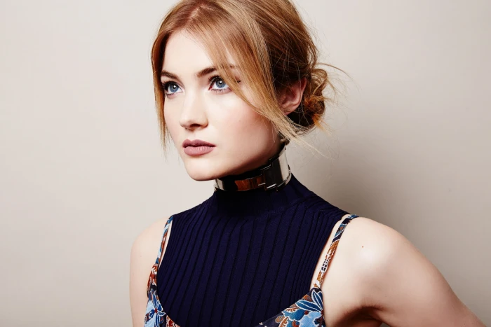 Skyler Samuels actress women blue eyes redhead long eyelashes 2k