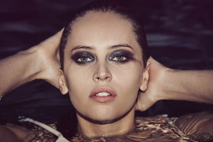 women Felicity Jones actress celebrity brunette wet hair 2k