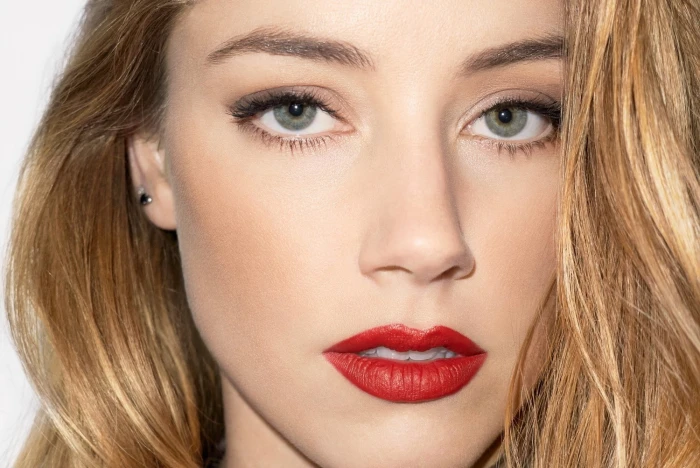 Amber Heard Women Actress Blonde Face Closeup