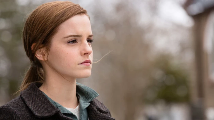 celebrity actress Emma Watson women coats ponytail brown eyes 2k