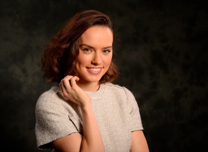 Daisy Ridley women actress brunette portrait smiling looking at camera 2k