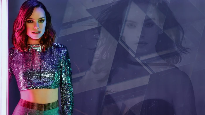 Daisy Ridley women actress celebrity bare midriff one person